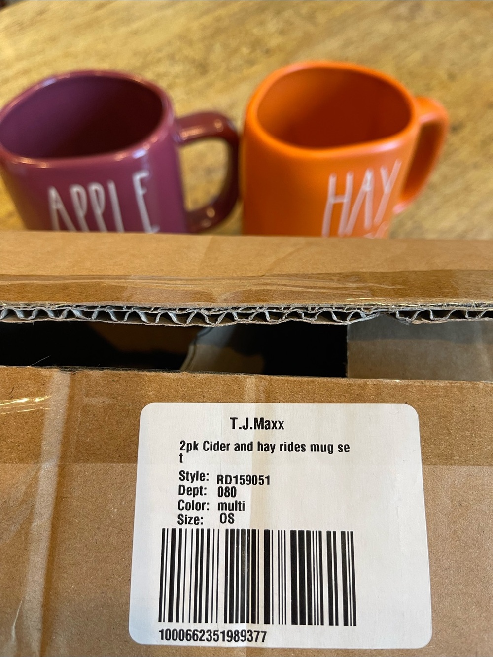 SET OF 2 RAE DUNN “Hay Rides” & "Apple Cider" Mugs Artisan Magenta 181 FALL NEW - Picture 8 of 8